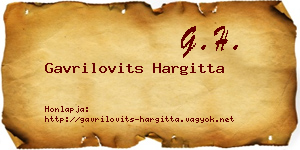 Gavrilovits Hargitta névjegykártya